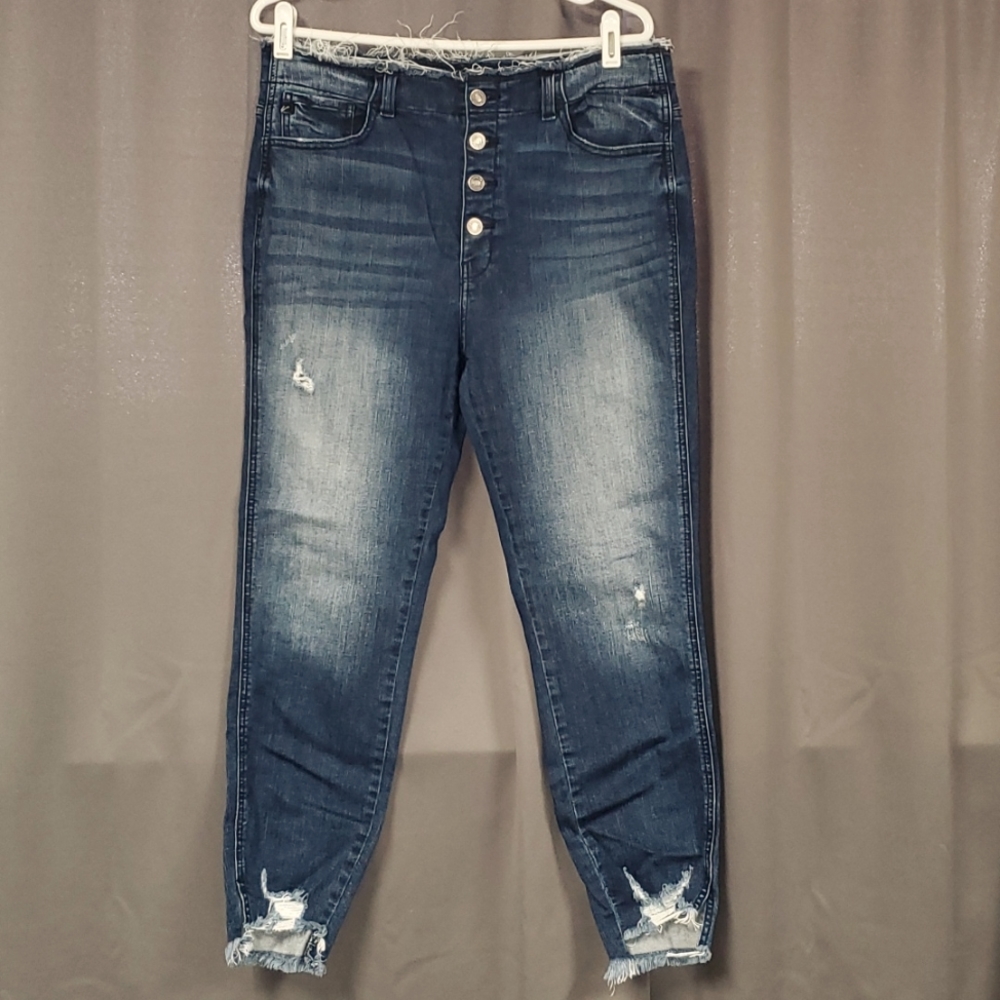 Women's Button Fly KanCan Distressed Jeans 15/31